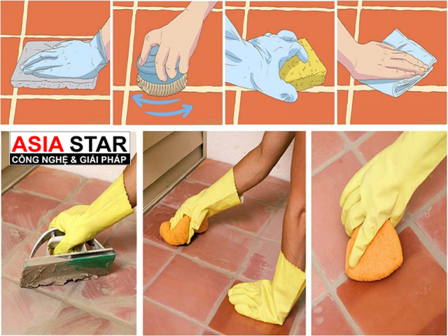 Mô tả các bước tẩy vết xi măng với Cemremover