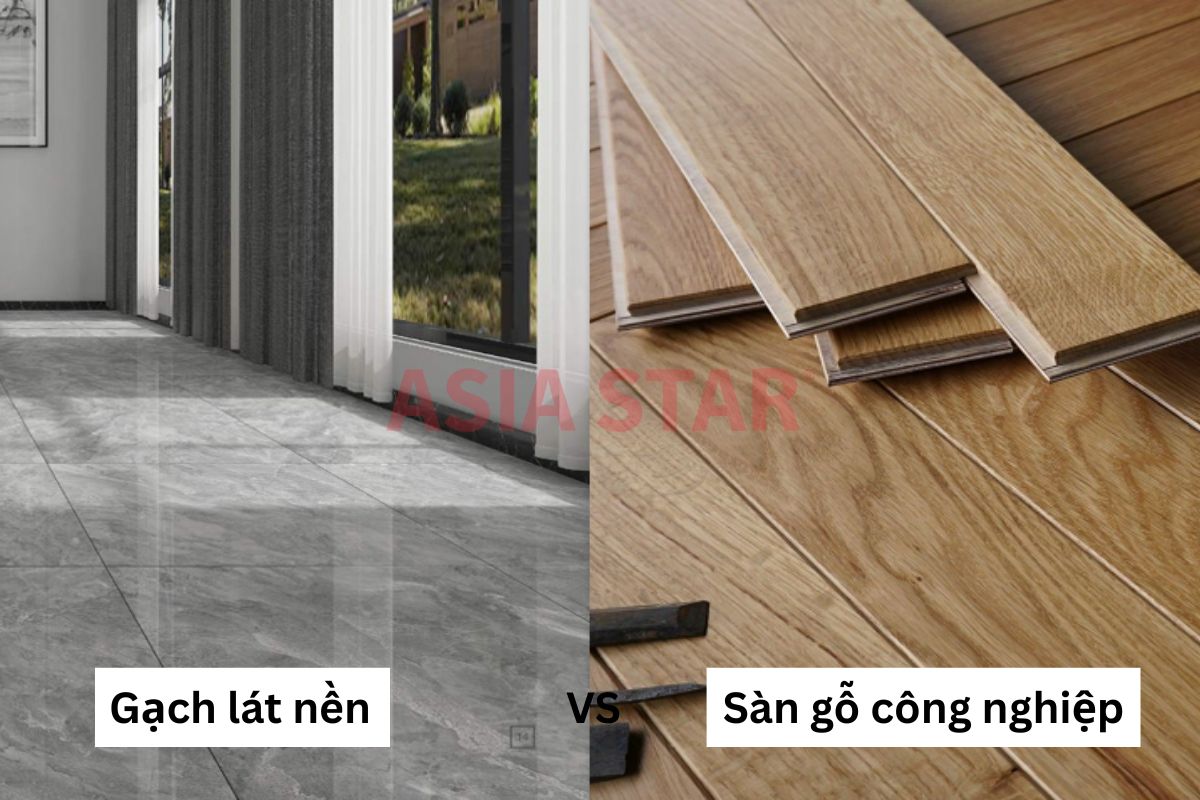 Gạch lát nền và sàn gỗ công nghiệp