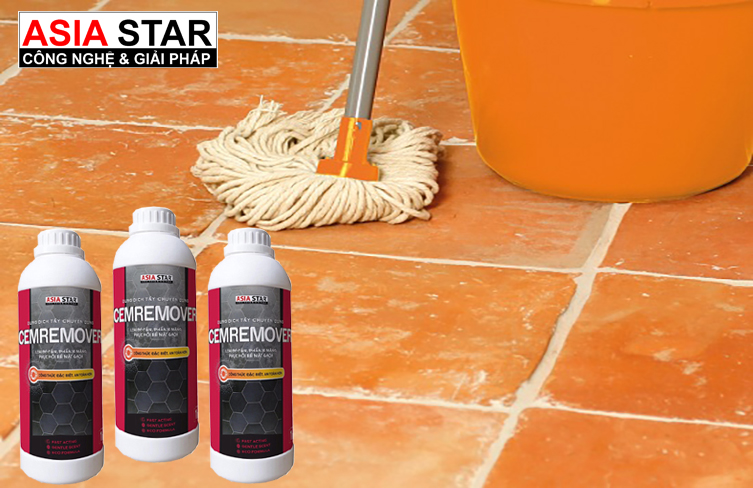 Sử dụng dung dịch Cemremover chuyên dụng tẩy vết xi măng